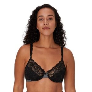 Bali Black Lace Underwire Bra Full Coverage